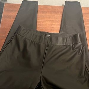 Loft  size s black faux leather leggings they are fleece lined